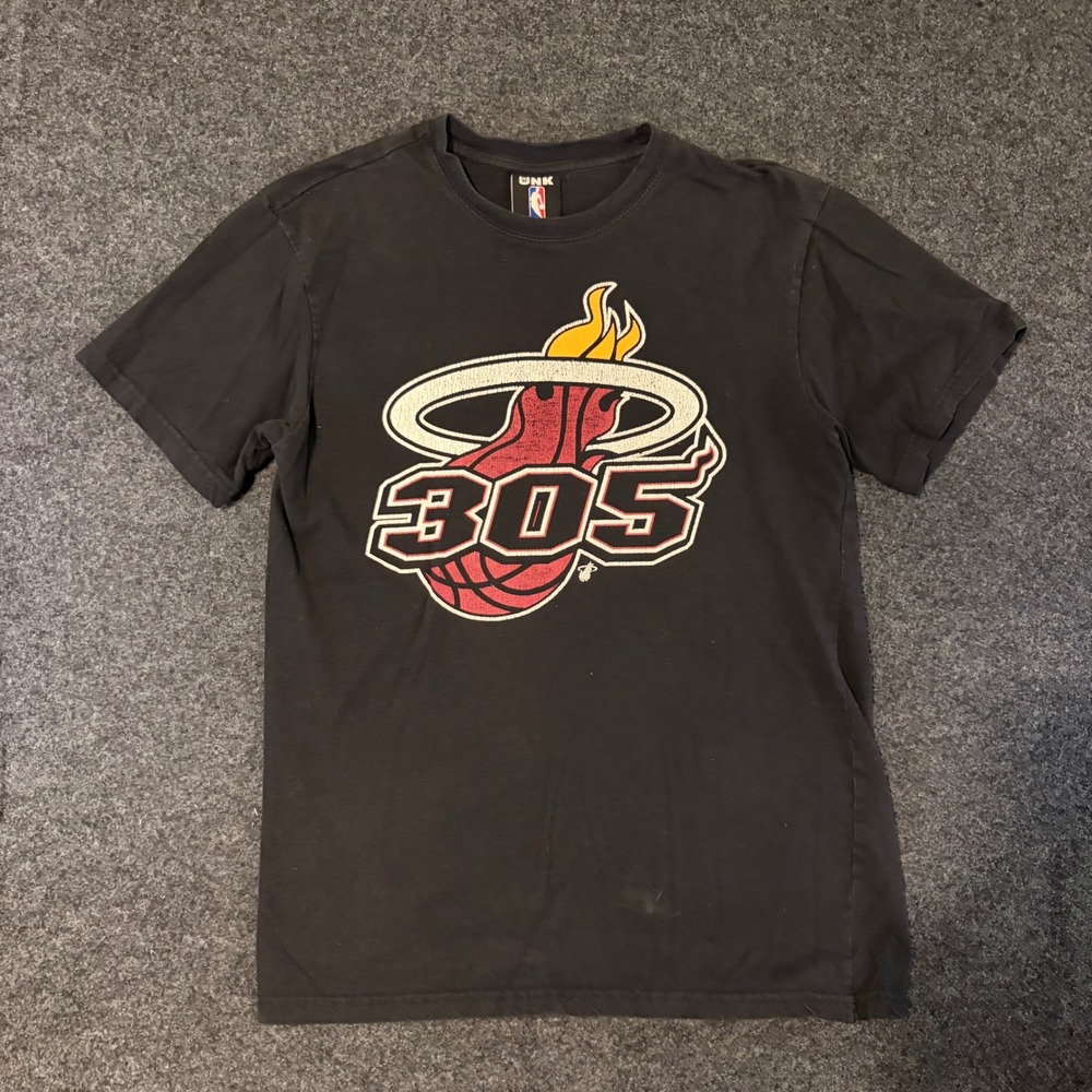 UNK NBA Miami Heat 305 Graphic T-Shirt Mens Medium Black Short Sleeve Tee